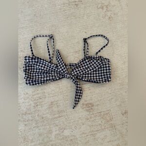 Blue and White Gingham Bikini Top